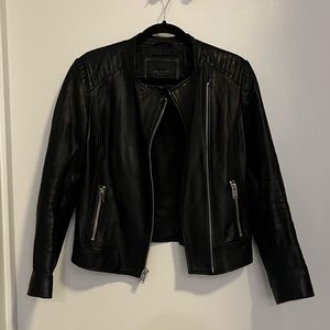 Andrew Marc Black Leather Moto Jacket